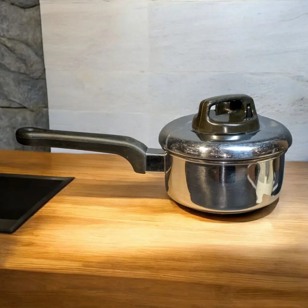 Ultrex Saucepan II With Lid 18/10 Stainless Non Stick 1 Quart Pan Vented Lid